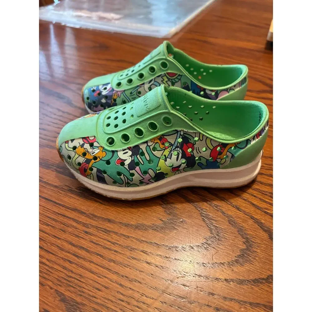 Disney X Native Robbie Sugarlite Green Mickey Mouse Slip On Toddler Size C5